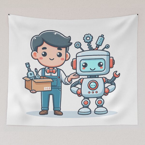 Item preview, Kawaii Robotics Engineer With Bow Tie designed and sold by CanvasCutie.