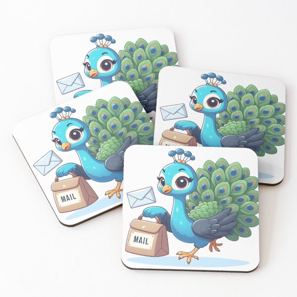 Item preview, Kawaii Peacock With A Mail Bag Delivering Mail designed and sold by CanvasCutie.