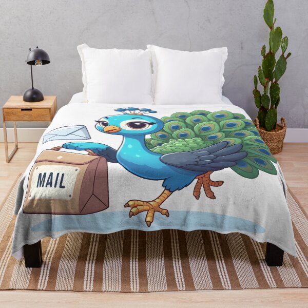 Item preview, Kawaii Peacock With A Mail Bag Delivering Mail designed and sold by CanvasCutie.