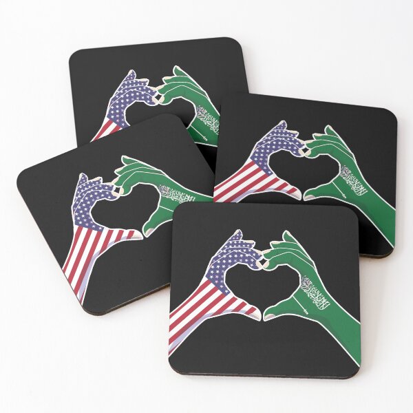 Aperçu de l'œuvre Arabie Saoudite Arabie Saoudite États-Unis États-Unis Amérique Amérique Love Heart Peace créée et vendue par FlagX.