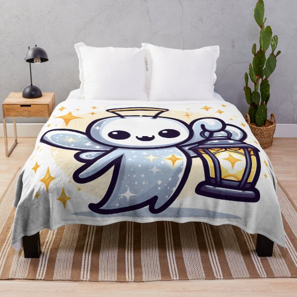 Item preview, Kawaii Sparkling Banshee Holding Glowing Lantern designed and sold by CanvasCutie.