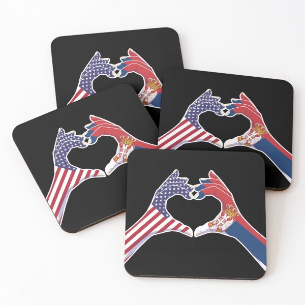 Item preview, Serbian Serbia USA United States American America Love Heart Peace designed and sold by FlagX.