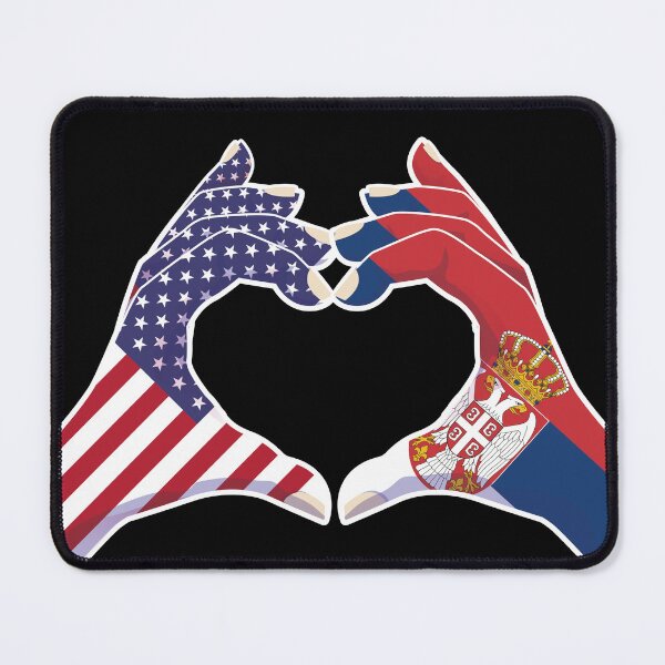 Item preview, Serbian Serbia USA United States American America Love Heart Peace designed and sold by FlagX.