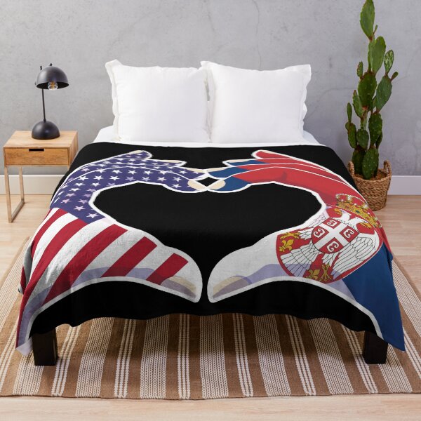 Item preview, Serbian Serbia USA United States American America Love Heart Peace designed and sold by FlagX.