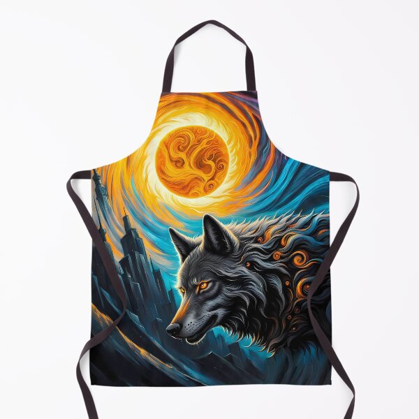 Item preview, Wolf Against Swirling Sun, Ai Generated Art  designed and sold by ACC .