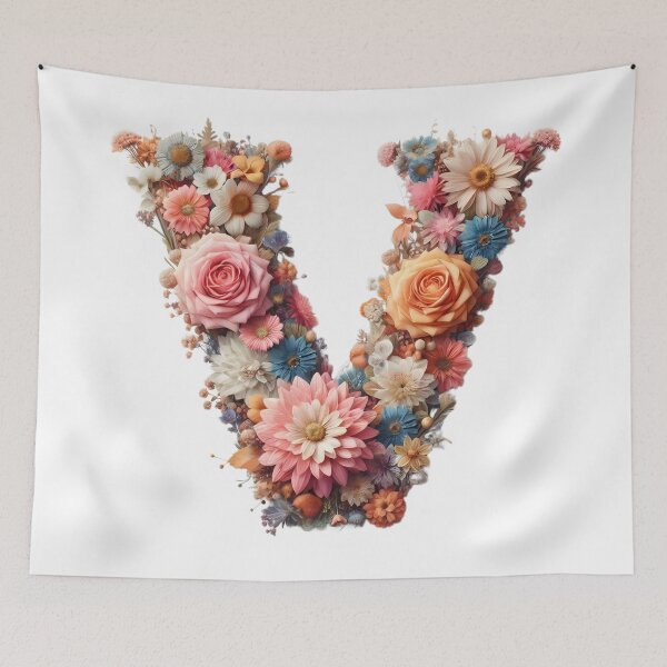Item preview, Letter “V” containing flowers designed and sold by yeekazar.