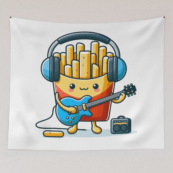 Item preview, Kawaii French Fries With Headphones designed and sold by CanvasCutie.