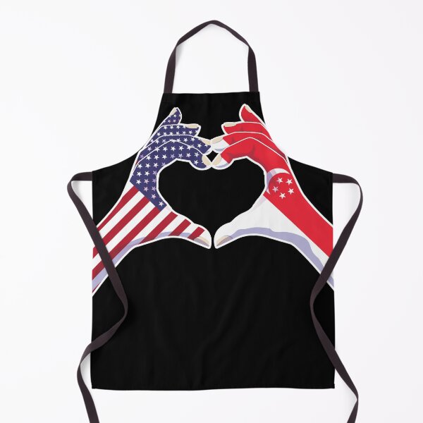 Aperçu de l'œuvre Singapour Singapourien États-Unis États-Unis Amérique américaine Love Heart Peace créée et vendue par FlagX.
