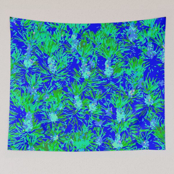 Item preview, The Green Pine with New Grown  Pine Pollen on Blue designed and sold by IraNiva.