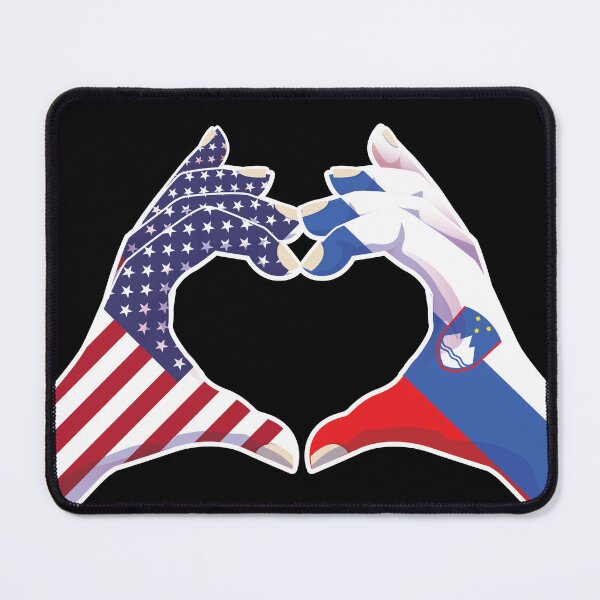Item preview, Slovenia Slovene Slovenian USA United States American America Love Heart Peace designed and sold by FlagX.