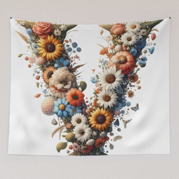 Item preview, Letter “V” containing flowers designed and sold by yeekazar.