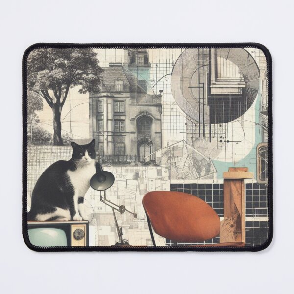 Item preview, Cat on TV designed and sold by TheCollageWorld.