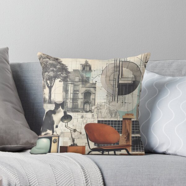 Item preview, Cat on TV designed and sold by TheCollageWorld.