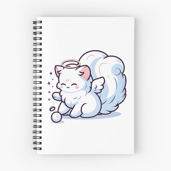 Item preview, Kawaii Gentle Banshee With A Fluffy White Cat designed and sold by CanvasCutie.