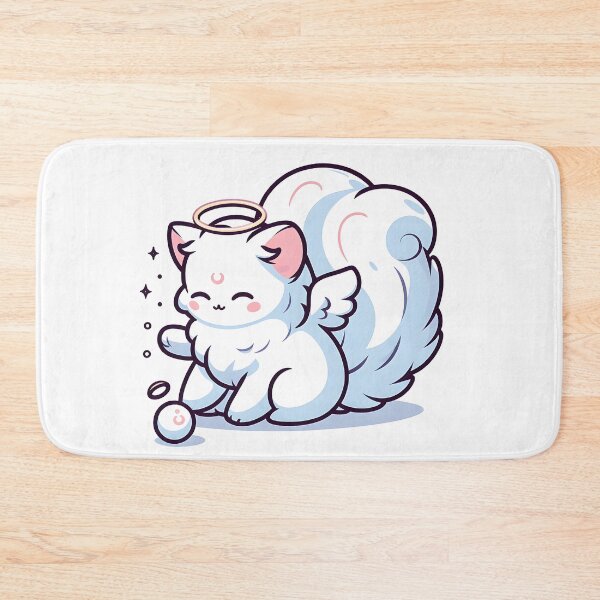 Item preview, Kawaii Gentle Banshee With A Fluffy White Cat designed and sold by CanvasCutie.