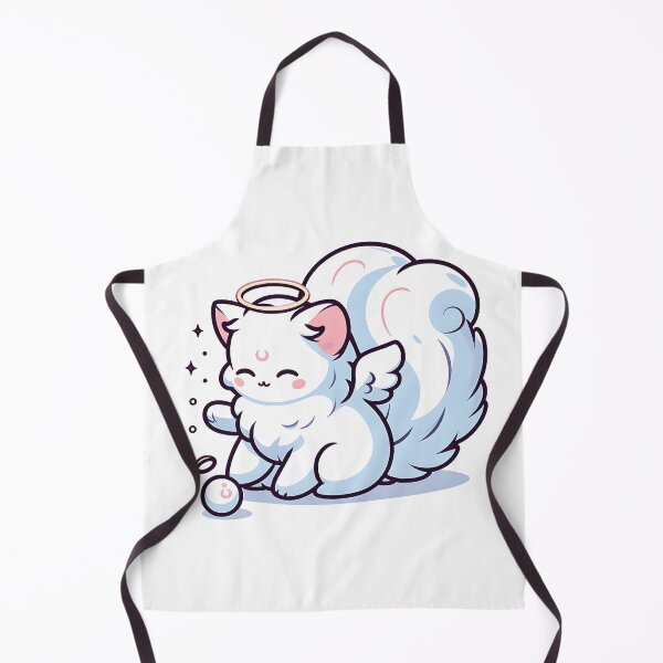Item preview, Kawaii Gentle Banshee With A Fluffy White Cat designed and sold by CanvasCutie.