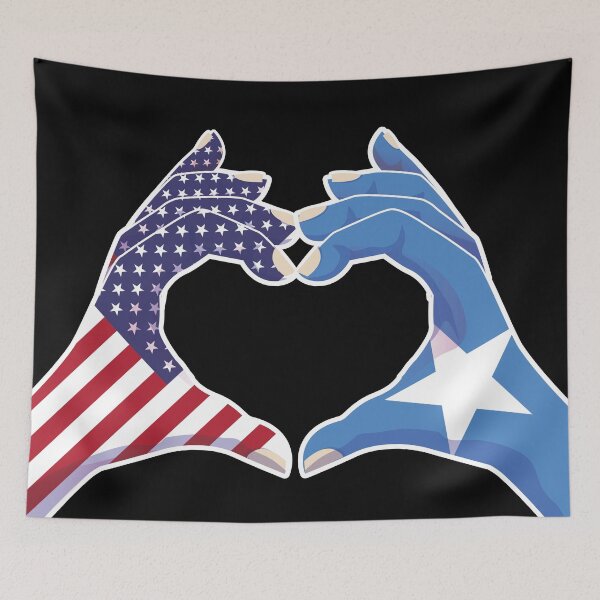 Item preview, Somalia Somali USA United States American America Love Heart Peace designed and sold by FlagX.