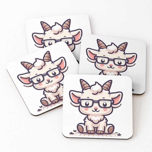 Item preview, Kawaii Goat: A Pair Of Glasses designed and sold by CanvasCutie.