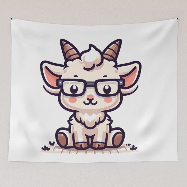 Item preview, Kawaii Goat: A Pair Of Glasses designed and sold by CanvasCutie.