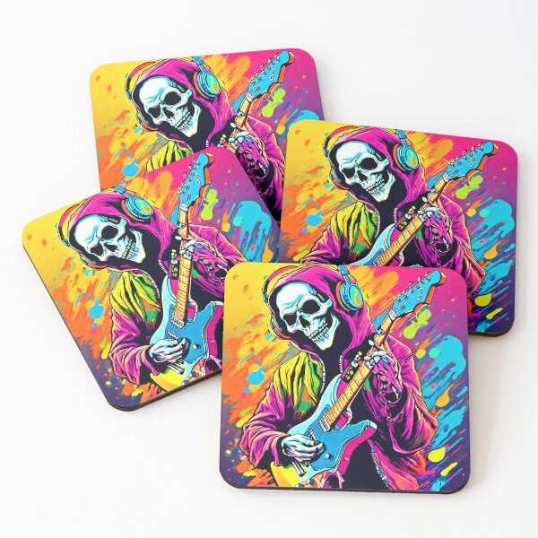Item preview, Colorful Ghost Rock Musician designed and sold by Health And Fitness Posts e-Store.