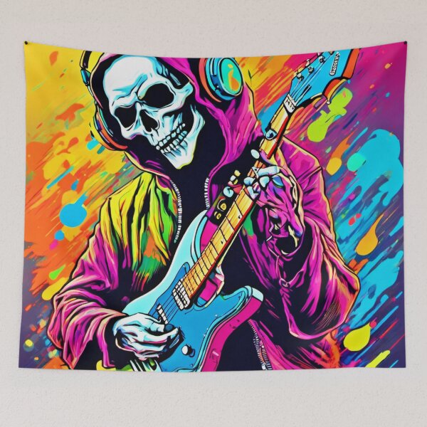 Item preview, Colorful Ghost Rock Musician designed and sold by Health And Fitness Posts e-Store.