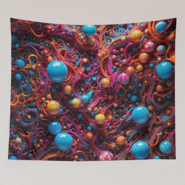 Item preview, Chaotic Elegance of Vivid Orbs in Swirling Harmony designed and sold by ArtComixHaven.