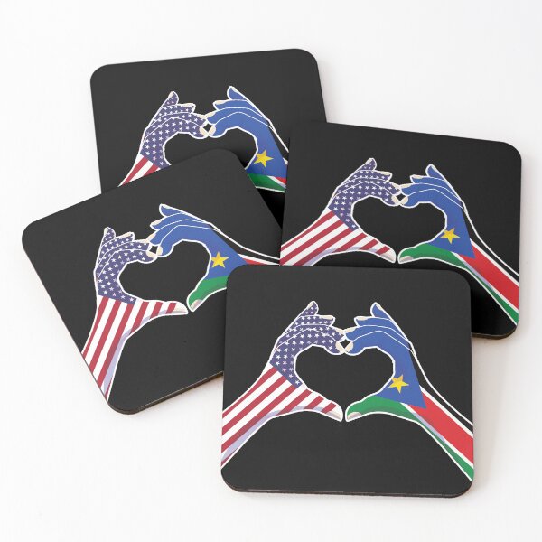 Item preview, South Sudan South Sudanese USA United States American America Love Heart Peace designed and sold by FlagX.