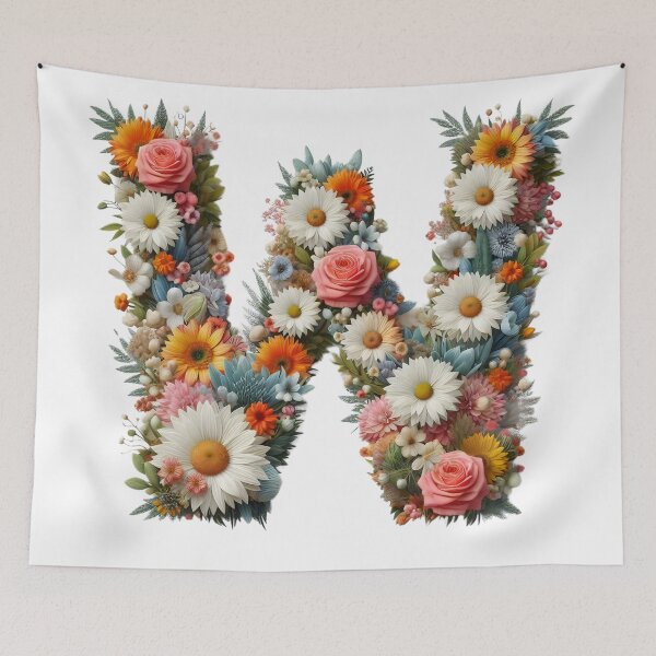 Item preview, Letter “W” containing flowers designed and sold by yeekazar.