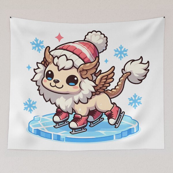 Item preview, Kawaii Precious Cerberus With Ice Skates designed and sold by CanvasCutie.