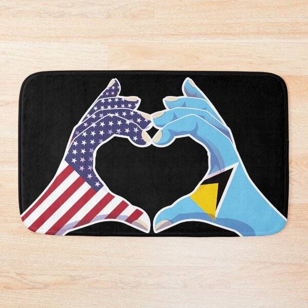 Item preview, Saint Lucia Saint Lucian USA United States American America Love Heart Peace designed and sold by FlagX.
