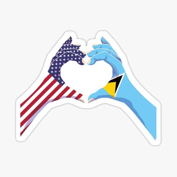 Aperçu de l'œuvre Sainte-Lucie Sainte-Lucie États-Unis États-Unis Amérique américaine Love Heart Peace créée et vendue par FlagX.