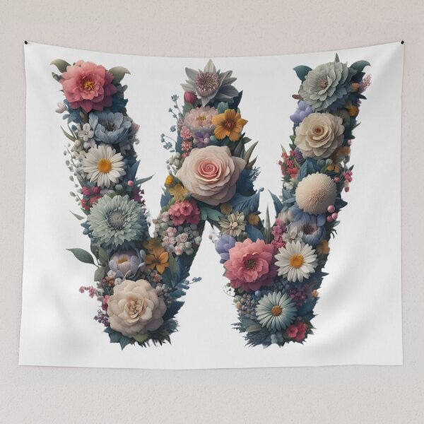 Item preview, Letter “W” containing flowers designed and sold by yeekazar.