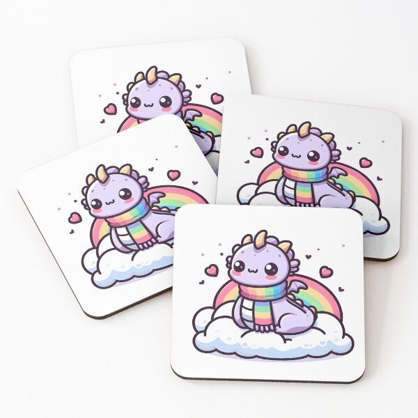 Item preview, Kawaii Cuddly Hydra: Wearing A Rainbow Scarf designed and sold by CanvasCutie.