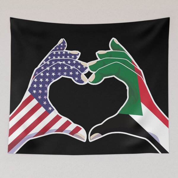 Item preview, Sudan Sudanese USA United States American America Love Heart Peace designed and sold by FlagX.