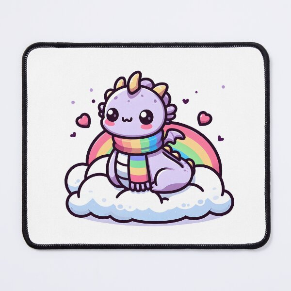 Item preview, Kawaii Cuddly Hydra: Wearing A Rainbow Scarf designed and sold by CanvasCutie.
