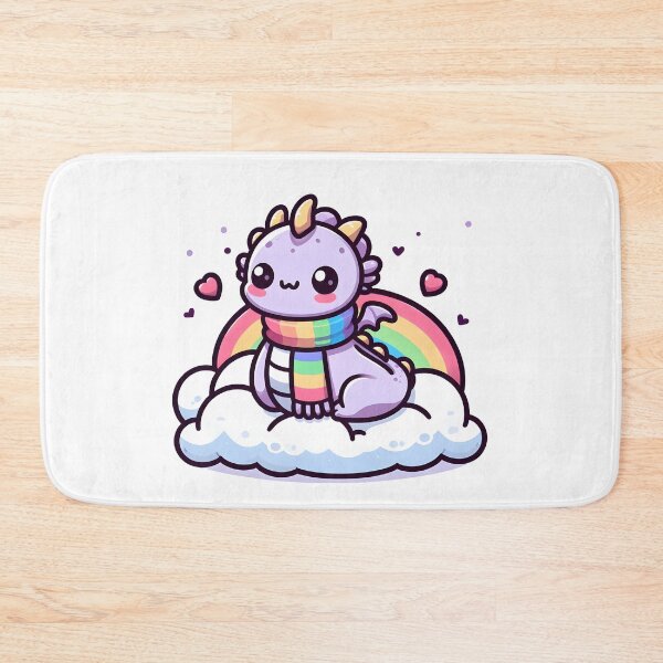 Item preview, Kawaii Cuddly Hydra: Wearing A Rainbow Scarf designed and sold by CanvasCutie.