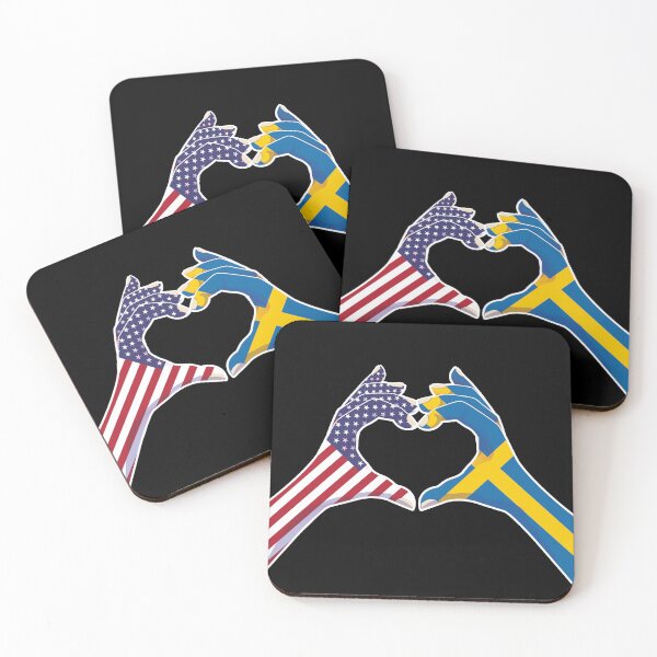 Item preview, Sweden Swedish USA United States American America Love Heart Peace designed and sold by FlagX.