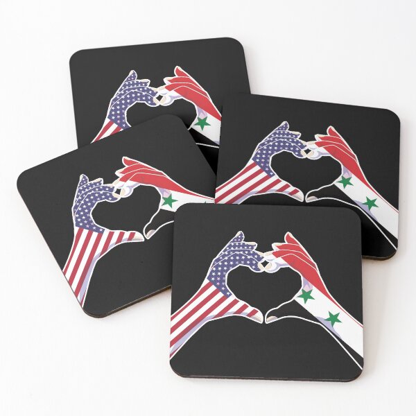 Item preview, Syria Syrian USA United States American America Love Heart Peace designed and sold by FlagX.