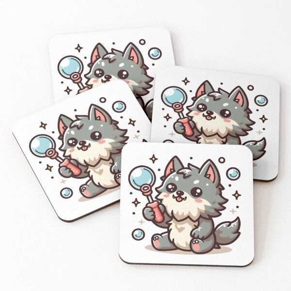 Item preview, Kawaii Lovable Werewolf With Bubble Wand designed and sold by CanvasCutie.