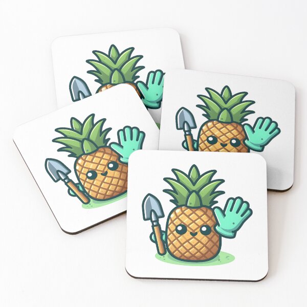 Item preview, Kawaii Pineapple With Gardening Gloves Gardening designed and sold by CanvasCutie.