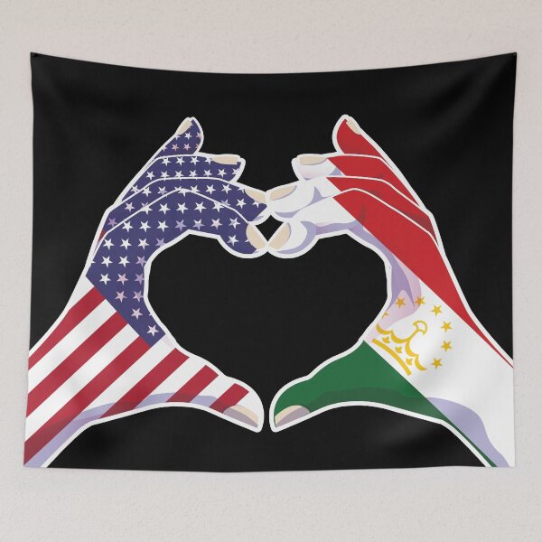 Item preview, Tajikistan Tajik USA United States American America Love Heart Peace designed and sold by FlagX.