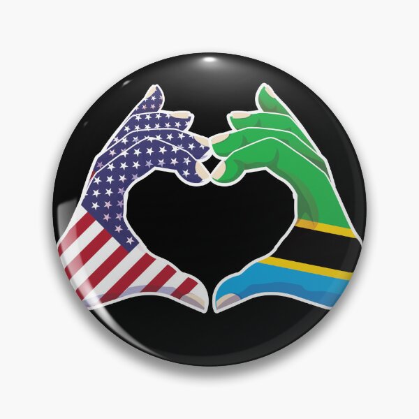 Item preview, Tanzania Tanzanian USA United States American America Love Heart Peace designed and sold by FlagX.
