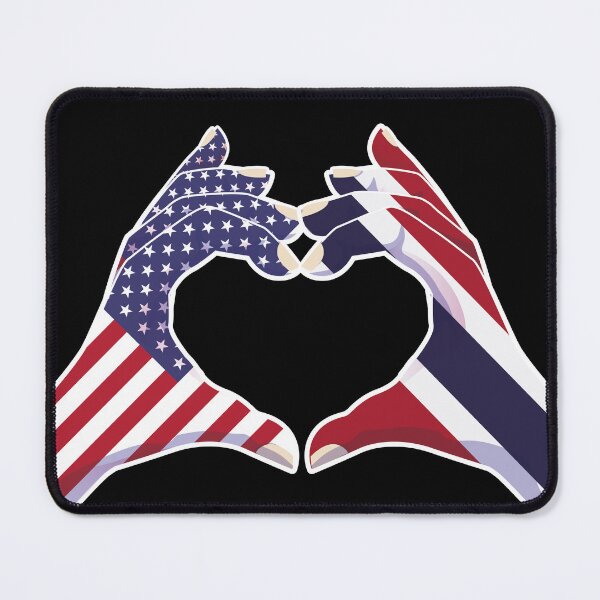 Item preview, Thailand Thai USA United States American America Love Heart Peace designed and sold by FlagX.