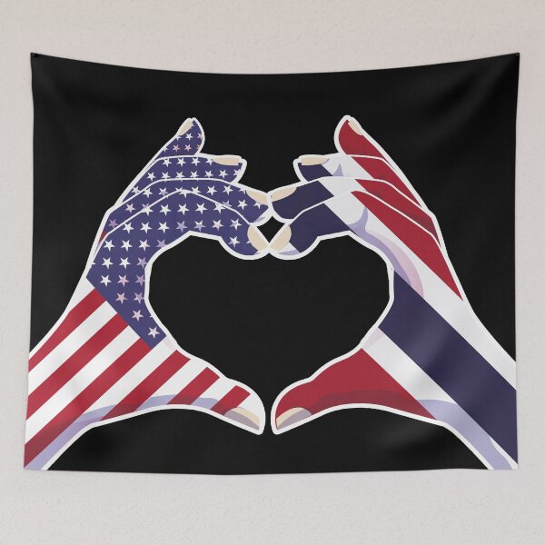 Item preview, Thailand Thai USA United States American America Love Heart Peace designed and sold by FlagX.