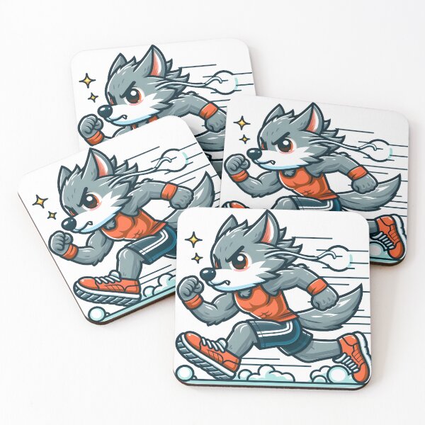 Item preview, Kawaii Energetic Werewolf With Wearing Running Shoes designed and sold by CanvasCutie.