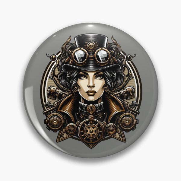 Item preview,  Steampunk Woman Vintage Style (Gray Background) designed and sold by MusesWhispers.