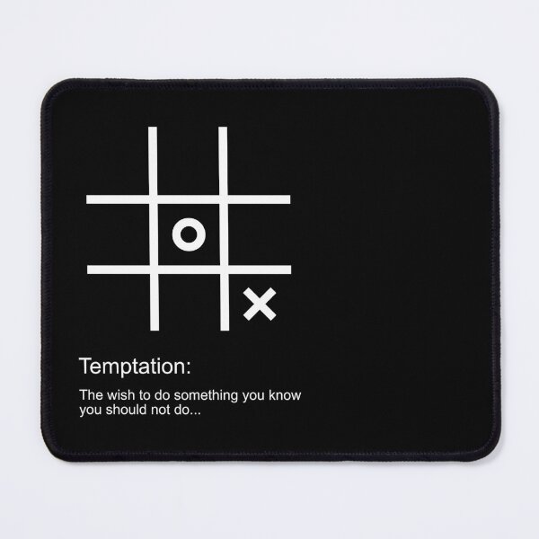 Item preview, Temptation - Tic tac toe - White on Black designed and sold by SquareKeyStudio.