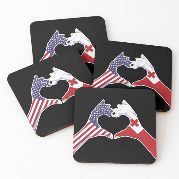 Item preview, Tonga Tongan USA United States American America Love Heart Peace designed and sold by FlagX.