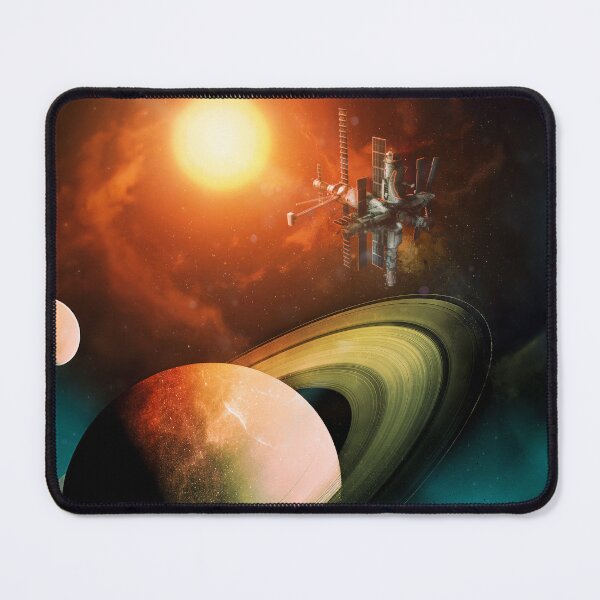 Item preview, Outer Space Saturn And Sun Orbiting Mir Space Station designed and sold by JRRTs.