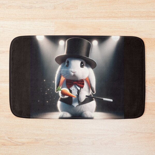 Item preview, White rabbit with shiny black eyes and long ears, dressed in an elegant black tuxedo designed and sold by AndreaMart.